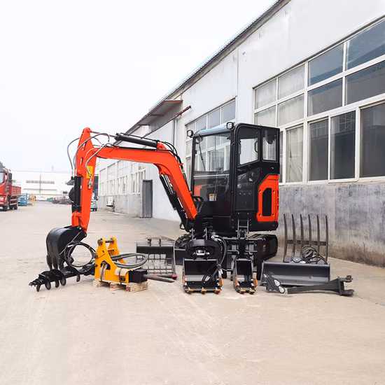 China Manufacturer Wholesale Euro 5/EPA 1.8ton Crawler Excavators 1ton 2 Ton 3 Ton Small Micro Digger Kubota Hydraulic Bagger Mini Excavator Price Free Shipping